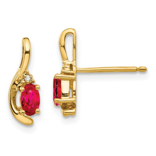 14k-ruby-and-diamond-post-earrings-SolomonJeweler-Wichita-KS-CustomJewelry