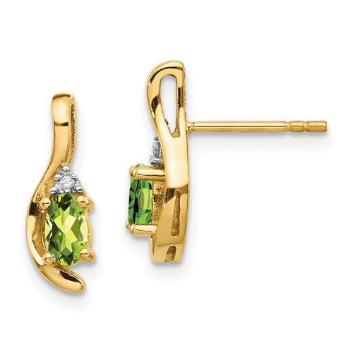 14k-peridot-and-diamond-post-earrings-SolomonJeweler-Wichita-KS-CustomJewelry