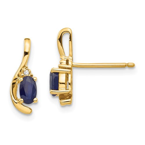 14k-sapphire-and-diamond-post-earrings-SolomonJeweler-Wichita-KS-CustomJewelry