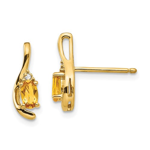 14k-citrine-and-diamond-post-earrings-SolomonJeweler-Wichita-KS-CustomJewelry