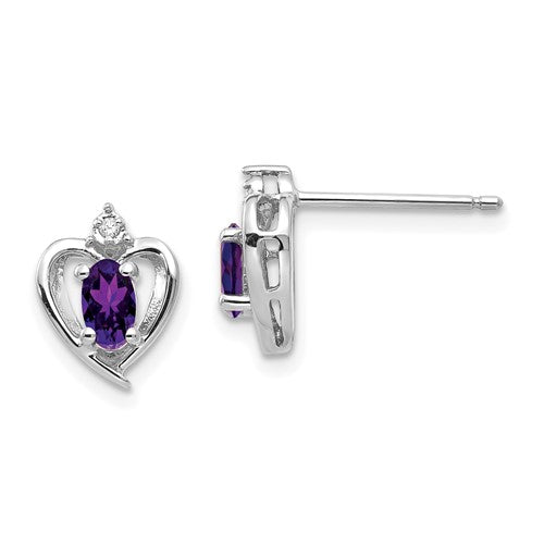14k-white-gold-amethyst-and-diamond-heart-post-earrings-SolomonJeweler-Wichita-KS-CustomJewelry