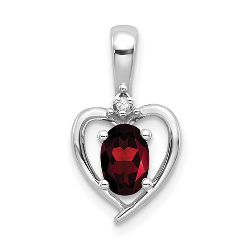 14k-white-gold-garnet-and-diamond-heart-pendant-SolomonJeweler-Wichita-KS-CustomJewelry