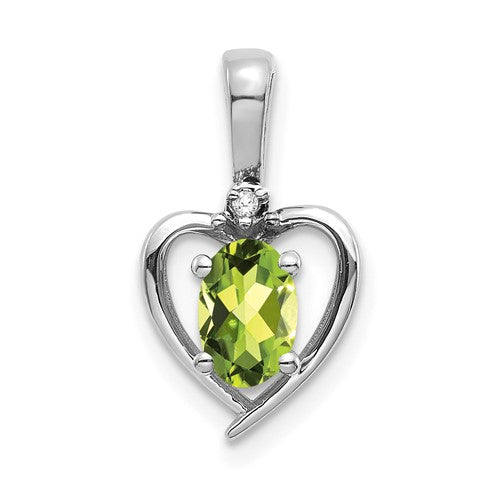 14k-white-gold-peridot-and-diamond-heart-pendant-SolomonJeweler-Wichita-KS-CustomJewelry