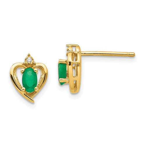 14k-emerald-and-diamond-heart-earrings-SolomonJeweler-Wichita-KS-CustomJewelry
