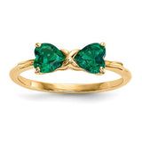 14k-gold-polished-created-emerald-bow-ring-SolomonJeweler-Wichita-KS-CustomJewelry