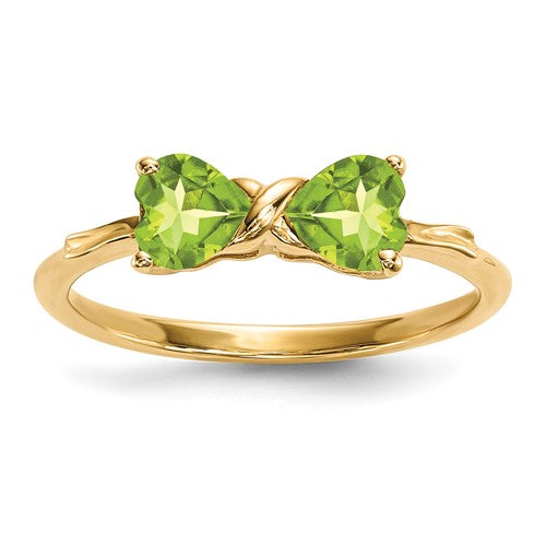 14k-gold-polished-peridot-bow-ring-SolomonJeweler-Wichita-KS-CustomJewelry