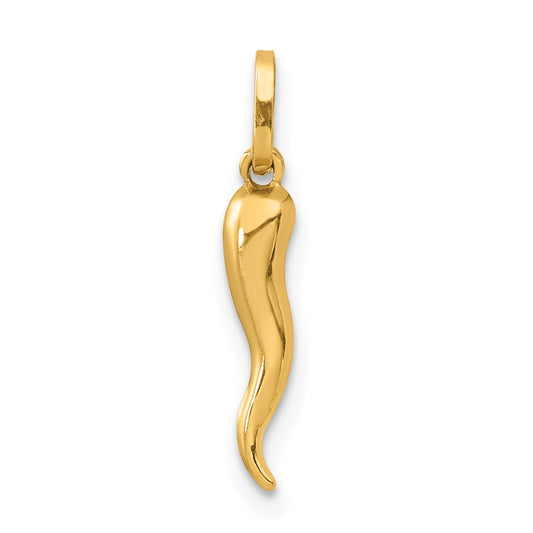 14k 3D Italian Horn Charm - Solomon Jewelers