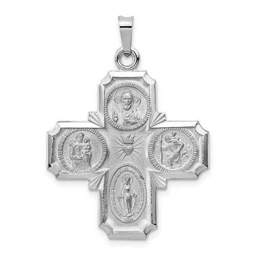 14k-white-gold-four-way-medal-pendant-SolomonJeweler-Wichita-KS-CustomJewelry