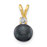 14k-6mm-black-fw-cultured-pearl-aa-diamond-pendant-SolomonJeweler-Wichita-KS-CustomJewelry