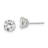 14k-white-gold-6mm-round-cz-post-earrings-SolomonJeweler-Wichita-KS-CustomJewelry