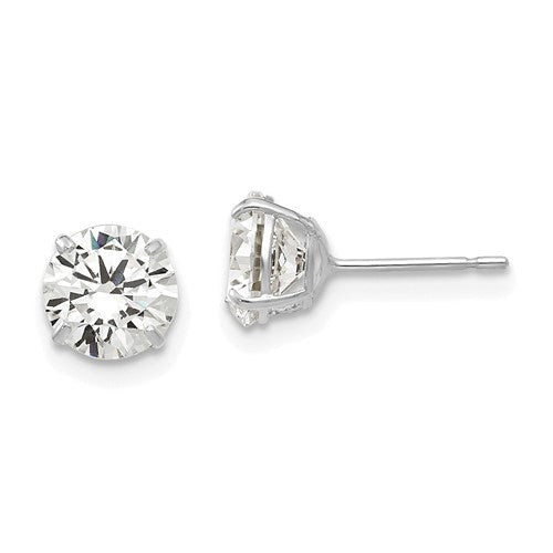 14k-white-gold-6mm-round-cz-post-earrings-SolomonJeweler-Wichita-KS-CustomJewelry