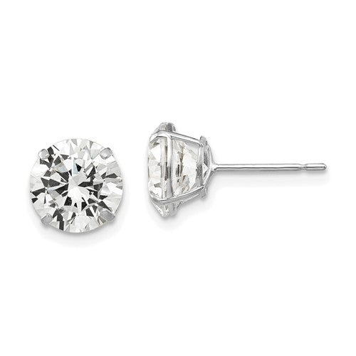 14k-white-gold-8mm-round-cz-post-earrings-SolomonJeweler-Wichita-KS-CustomJewelry