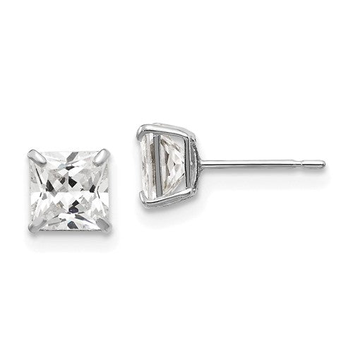14k-white-gold-5mm-square-cz-post-earrings-SolomonJeweler-Wichita-KS-CustomJewelry