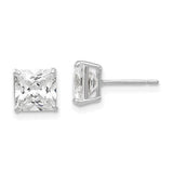 14k-white-gold-6mm-square-cz-post-earrings-SolomonJeweler-Wichita-KS-CustomJewelry