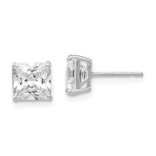 14k-white-gold-6mm-square-cz-post-earrings-SolomonJeweler-Wichita-KS-CustomJewelry