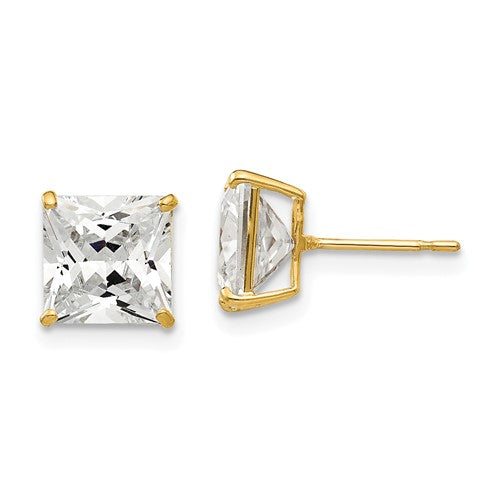 14k-7mm-square-cz-post-earrings-SolomonJeweler-Wichita-KS-CustomJewelry