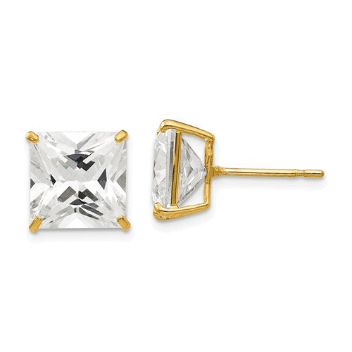 14k-10mm-square-cz-post-earrings-SolomonJeweler-Wichita-KS-CustomJewelry