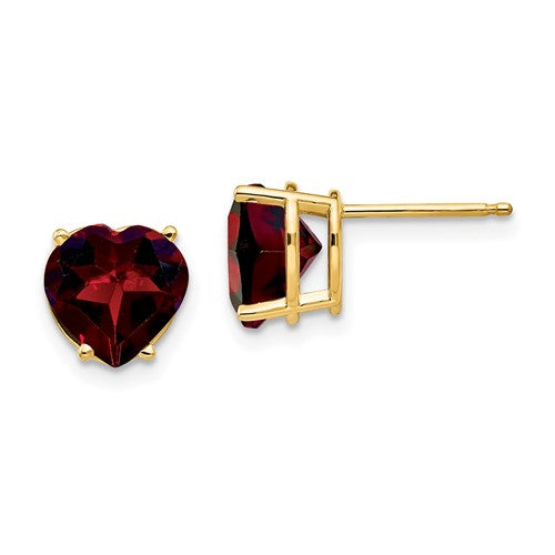14k-8mm-heart-garnet-earring-SolomonJeweler-Wichita-KS-CustomJewelry