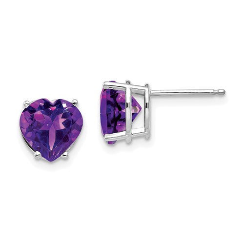 14k-white-gold-8mm-heart-amethyst-earring-SolomonJeweler-Wichita-KS-CustomJewelry