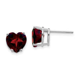 14k-white-gold-8mm-heart-garnet-earring-SolomonJeweler-Wichita-KS-CustomJewelry