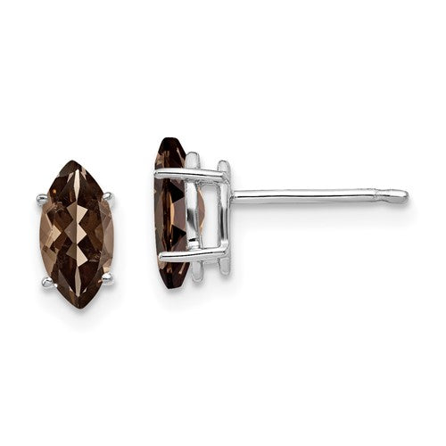 14kw-8x4mm-marquise-smoky-quartz-earring-SolomonJeweler-Wichita-KS-CustomJewelry