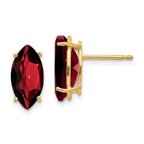 14k-garnet-marquise-stud-earring-SolomonJeweler-Wichita-KS-CustomJewelry
