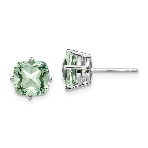 14kw-7mm-cushion-green-quartz-earring-SolomonJeweler-Wichita-KS-CustomJewelry