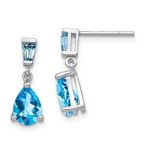 14k-white-gold-blue-topaz-dangle-post-earrings-SolomonJeweler-Wichita-KS-CustomJewelry