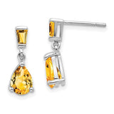 14k-white-gold-citrine-dangle-post-earrings-SolomonJeweler-Wichita-KS-CustomJewelry