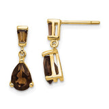 14k-gold-smoky-quartz-post-earrings-SolomonJeweler-Wichita-KS-CustomJewelry