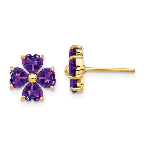 14k-heart-shaped-amethyst-flower-post-earrings-SolomonJeweler-Wichita-KS-CustomJewelry