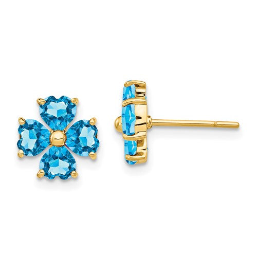 14k-heart-shaped-swiss-blue-topaz-flower-post-earrings-SolomonJeweler-Wichita-KS-CustomJewelry