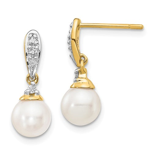 14k-6-7mm-white-round-fwc-pearl-08ct-diamond-dangle-earrings-SolomonJeweler-Wichita-KS-CustomJewelry