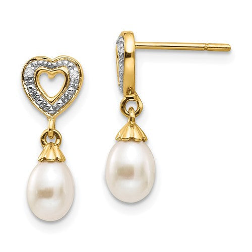 14k-7x5mm-teardrop-fwc-pearl-01ct-heart-diamond-dangle-earrings-SolomonJeweler-Wichita-KS-CustomJewelry