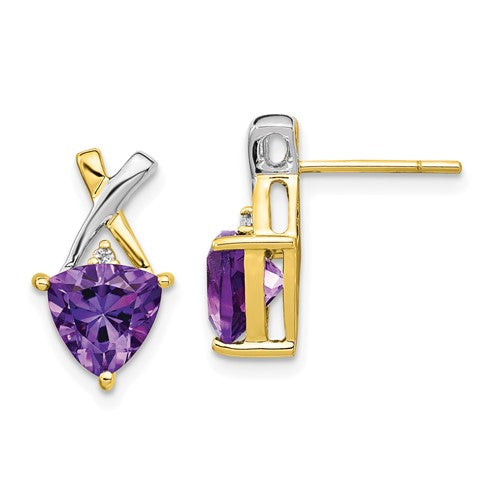 14k-rhodium-amethyst-and-white-topaz-trillion-post-earrings-SolomonJeweler-Wichita-KS-CustomJewelry