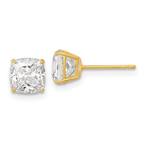 14k-polished-6x6-cushion-cut-cz-stud-post-earrings-SolomonJeweler-Wichita-KS-CustomJewelry