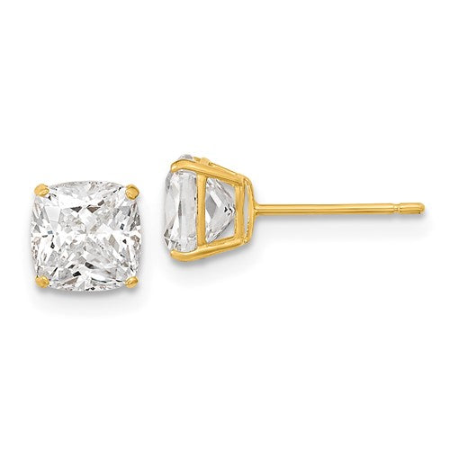 14k-polished-6x6-cushion-cut-cz-stud-post-earrings-SolomonJeweler-Wichita-KS-CustomJewelry