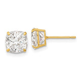 14k-polished-7x7-cushion-cut-cz-studs-post-earrings-SolomonJeweler-Wichita-KS-CustomJewelry