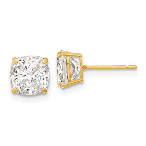 14k-polished-7x7-cushion-cut-cz-studs-post-earrings-SolomonJeweler-Wichita-KS-CustomJewelry