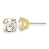 14k-polished-7x7-asscher-cut-cz-studs-post-earrings-SolomonJeweler-Wichita-KS-CustomJewelry