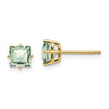 14k-5mm-square-checker-cut-green-quartz-earrings-SolomonJeweler-Wichita-KS-CustomJewelry