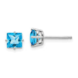 14k-white-gold-5mm-princess-cut-blue-topaz-earrings-SolomonJeweler-Wichita-KS-CustomJewelry