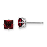 14k-white-gold-5mm-princess-cut-garnet-earrings-SolomonJeweler-Wichita-KS-CustomJewelry
