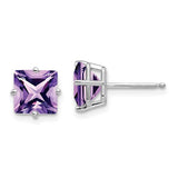 14k-white-gold-7mm-princess-cut-amethyst-earrings-SolomonJeweler-Wichita-KS-CustomJewelry
