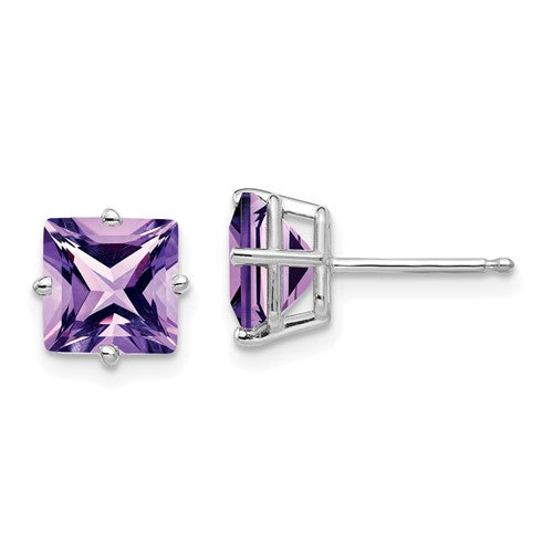 14k-white-gold-7mm-princess-cut-amethyst-earrings-SolomonJeweler-Wichita-KS-CustomJewelry