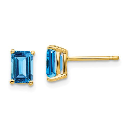14k-6x4mm-emerald-cut-blue-topaz-earrings-SolomonJeweler-Wichita-KS-CustomJewelry