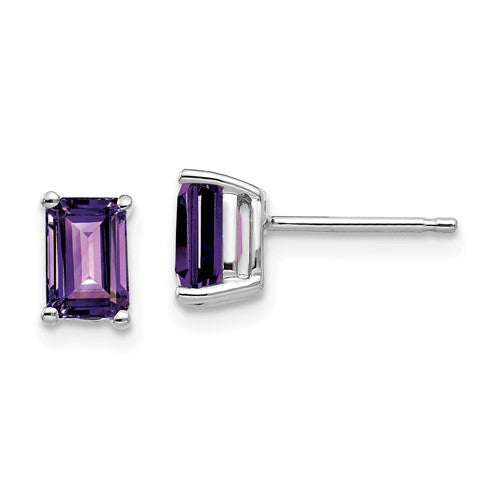 14k-white-gold-6x4mm-emerald-cut-amethyst-earrings-SolomonJeweler-Wichita-KS-CustomJewelry