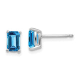 14k-white-gold-6x4mm-emerald-cut-blue-topaz-earrings-SolomonJeweler-Wichita-KS-CustomJewelry