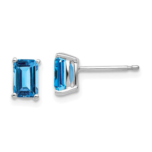 14k-white-gold-6x4mm-emerald-cut-blue-topaz-earrings-SolomonJeweler-Wichita-KS-CustomJewelry