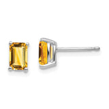 14k-white-gold-6x4mm-emerald-cut-citrine-earrings-SolomonJeweler-Wichita-KS-CustomJewelry